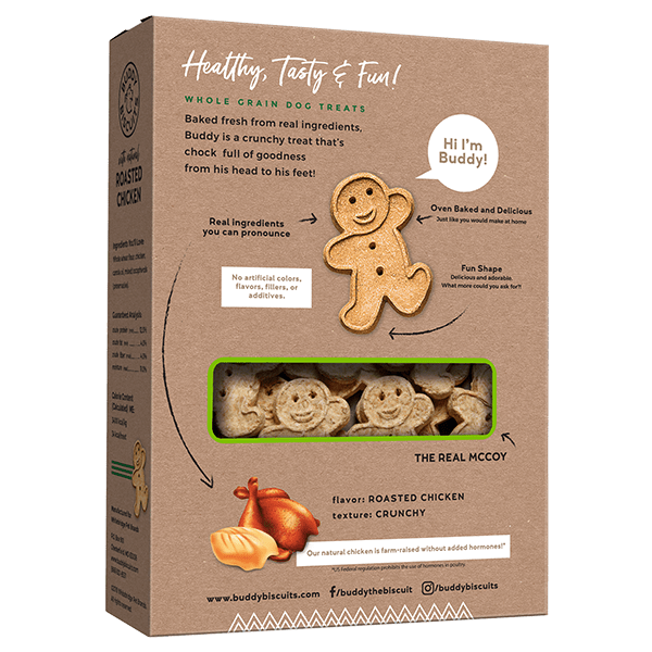 Roasted Chicken Healthy Whole Grain Oven Baked Dog Treats Buddy Biscuits