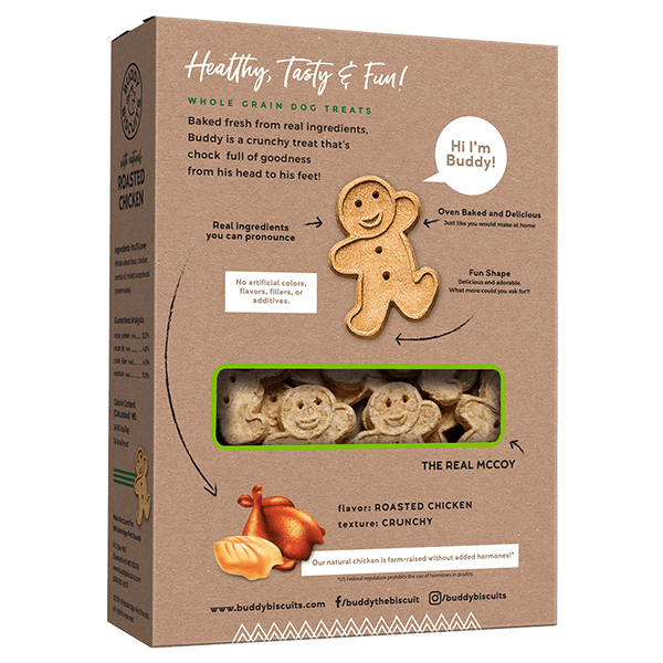 Roasted Chicken Healthy Whole Grain Oven Baked  Dog Treats - Buddy Biscuits