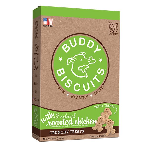 Roasted Chicken Healthy Whole Grain Oven Baked Teeny Dog Treats 8 oz  - Buddy Biscuits