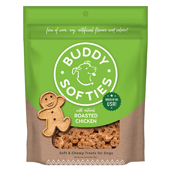 Roasted Chicken Healthy Whole Grain Soft & Chewy Treats 6 oz - Buddy Biscuits