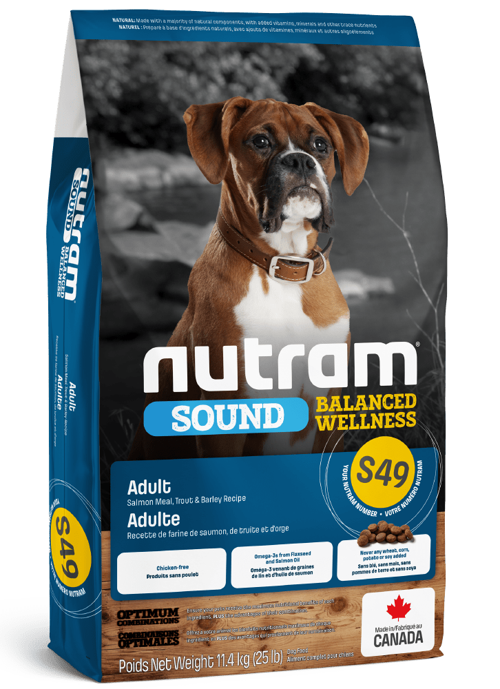 S49 Nutram Sound Balanced Wellness Adult Salmon Meal, Trout & Barley Recipe - Dry Dog Food - Nutram - PetToba-Nutram