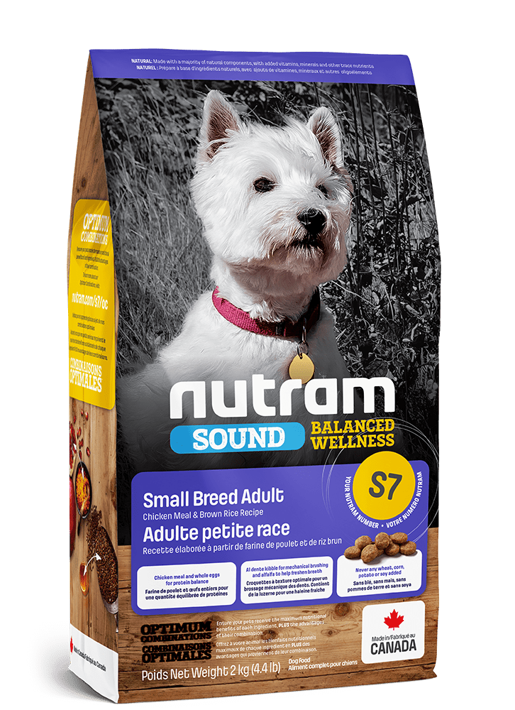 S7 Sound Balanced Wellness Small Breed Adult Chicken Meal and Brown Rice Recipe - Dry Dog Food - Nutram