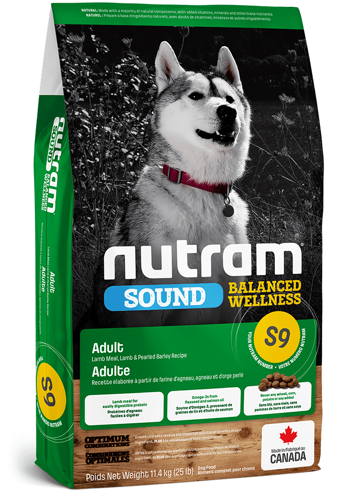 S9 Sound Balanced Wellness Adult Lamb Meal, Lamb and Pearled Barley Recipe - Dry Dog Food - Nutram