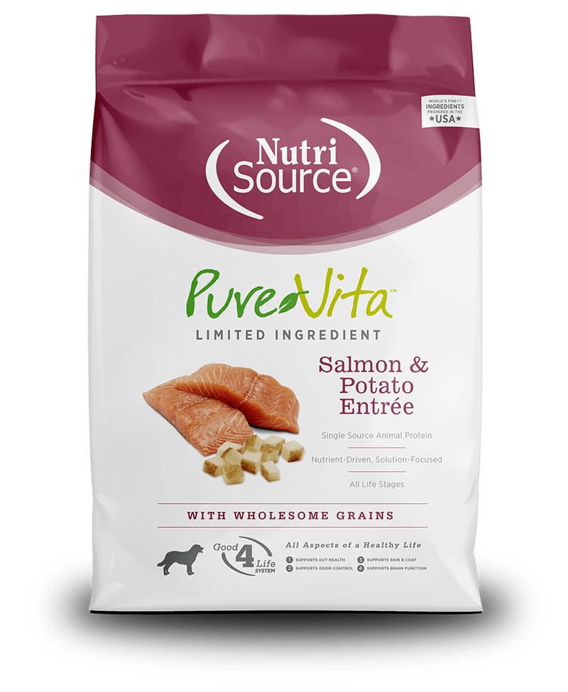 Salmon & Potato Entrée Limited Ingredient Dog Food-PureVita  - NutriSource - Dry Dog Food