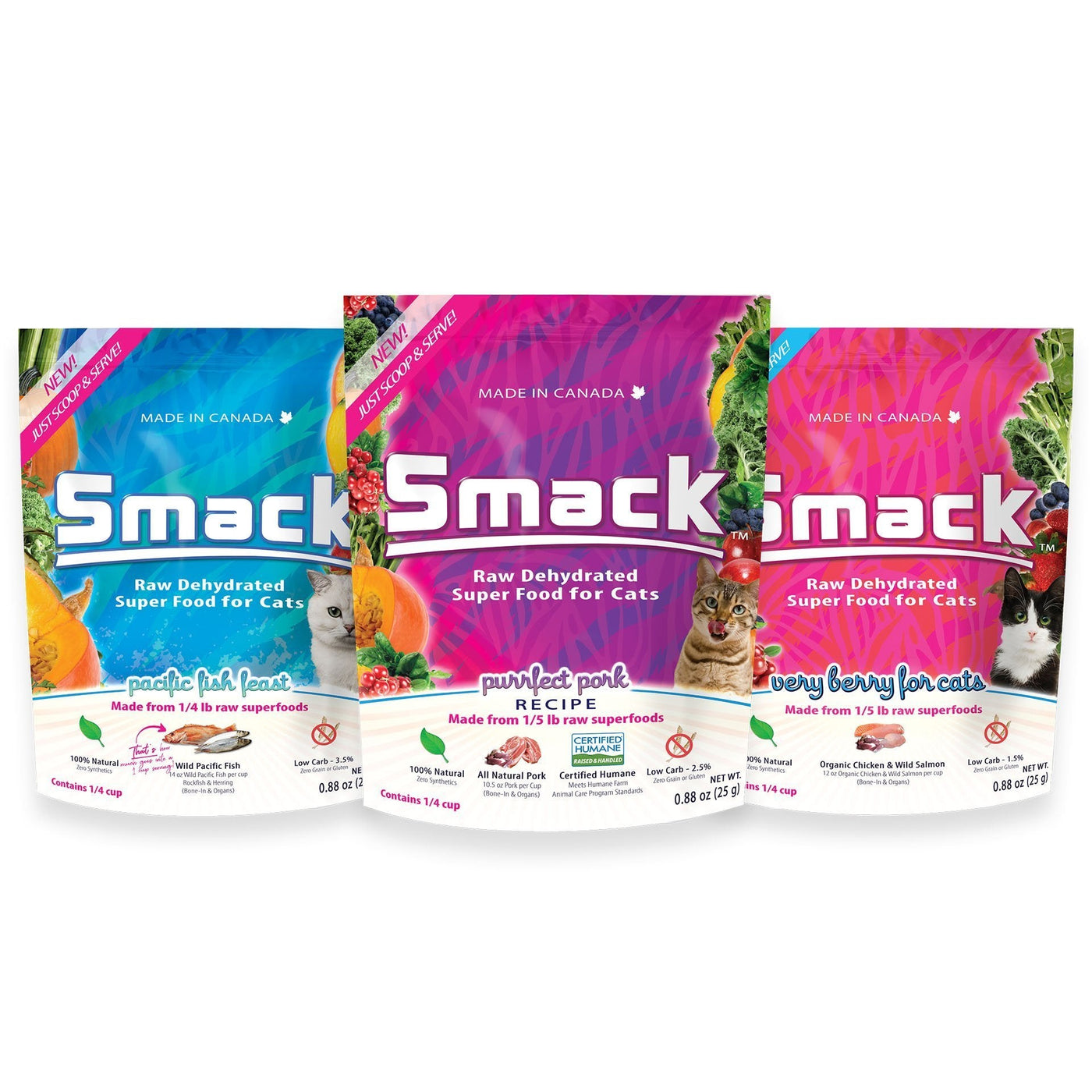 Sample Variety Pack for Cats - Dehydrated Raw Food - Smack - PetToba-Smack Pet Food