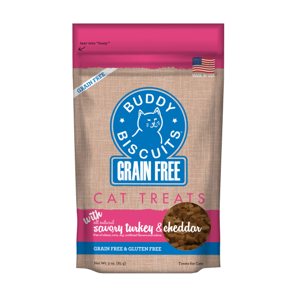 Savory Turkey & Cheddar Grain Free Buddy Biscuits for Cats 3 oz - Buddy Biscuits - PetToba-Buddy Biscuits