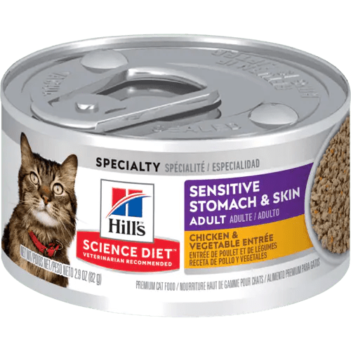 Sensitive Stomach & Skin Chicken & Vegetable Entrée - Wet Cat Food - Hill's Science Diet