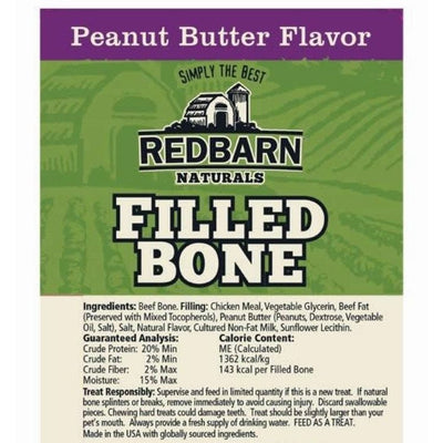 Small Filled Bone Natural Peanut Butter - Dog Treats - Redbarn - PetToba-Redbarn