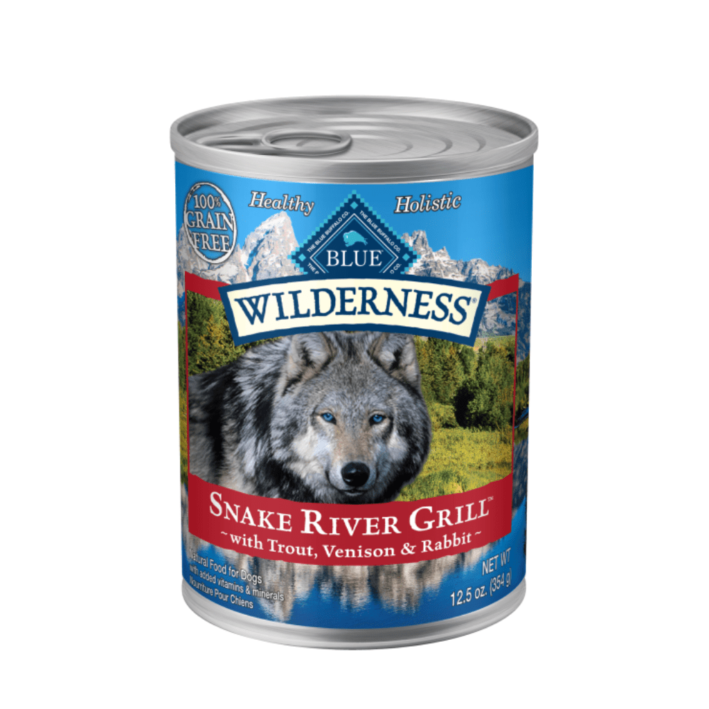 Snake River Grill With Trout, Venison and Rabbit 12.5 oz Cans - Wet Dog Food - Blue Buffalo