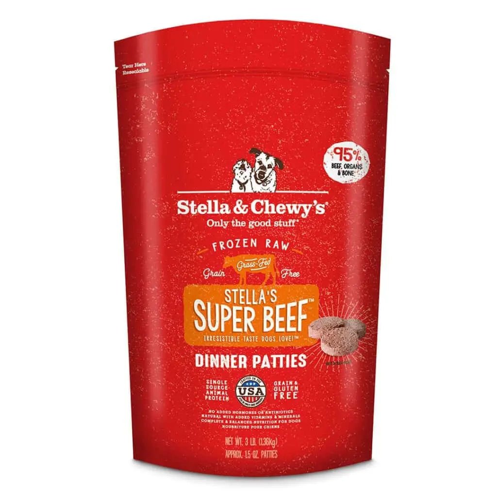 Super Beef Frozen Raw Dinner Patties for Dogs - Stella & Chewy's