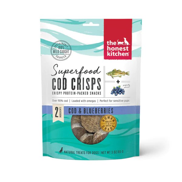 Superfood Cod Crisps: Blueberry - Dehydrated/Air-Dried Dog Treats - The Honest Kitchen - PetToba-The Honest Kitchen