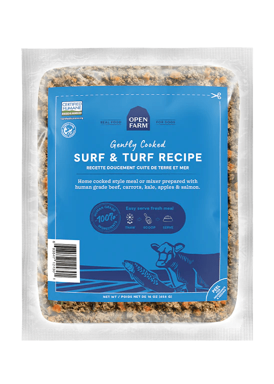 Surf & Turf Gently Cooked Recipe - Cooked Frozen Raw Food - Open Farm - PetToba-Open Farm