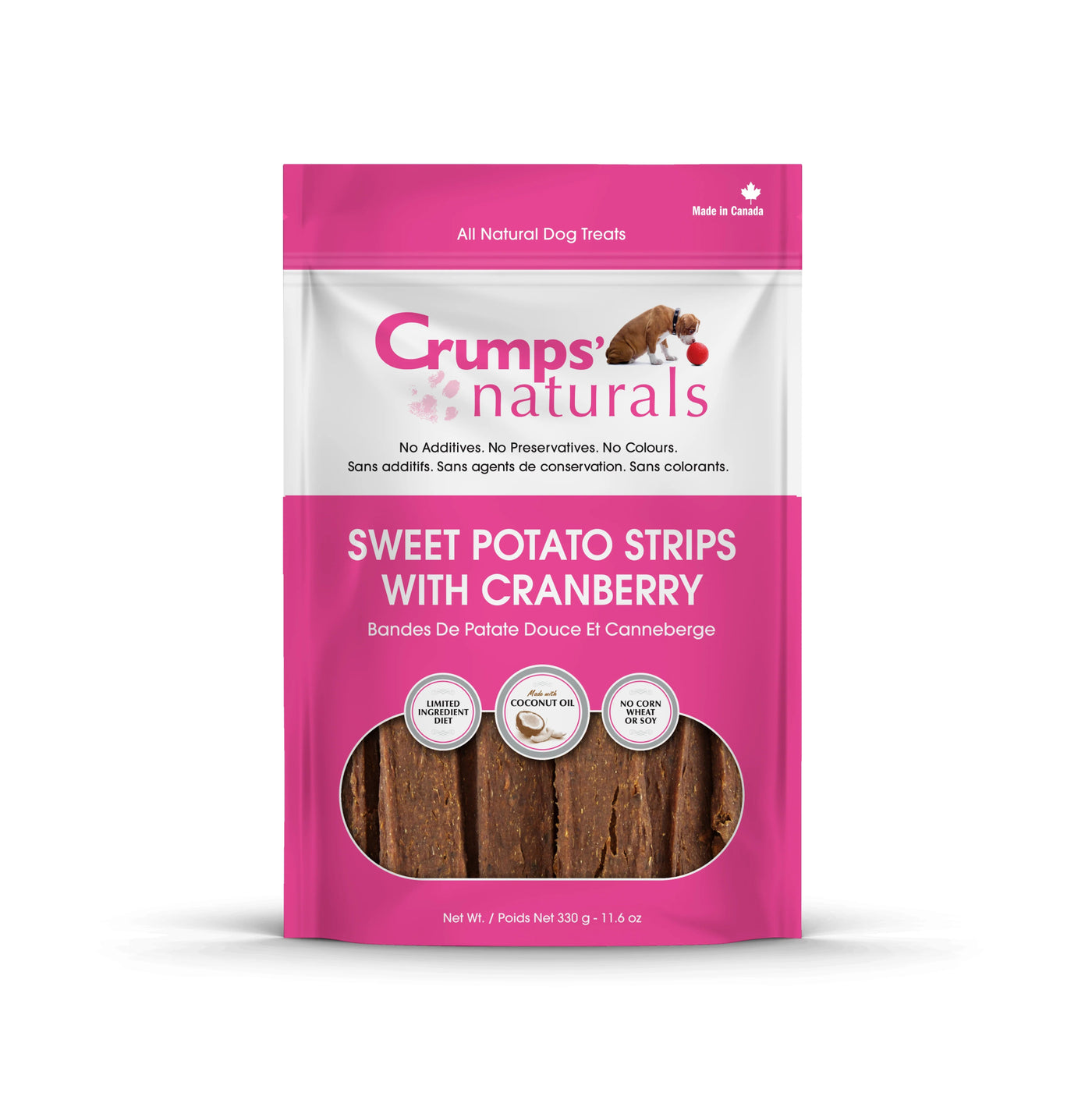 Sweet Potato Strips with Cranberry Dog Treats 5.6 oz - Crumps' Naturals - PetToba-Crumps' Naturals