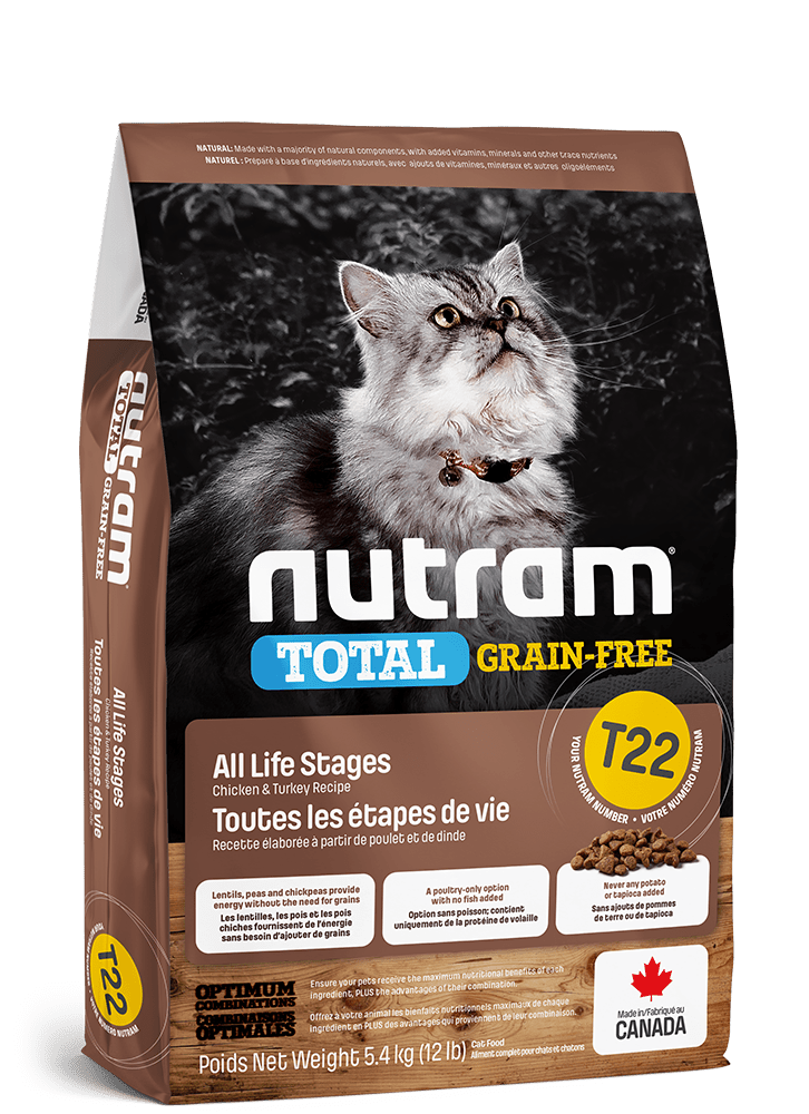 T22 Total Grain-Free Chicken and Turkey Recipe - Dry Cat Food - Nutram