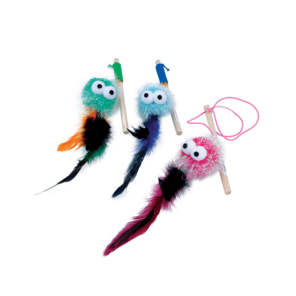 Teaser Face with Feathers - Cat Toy - Coastal