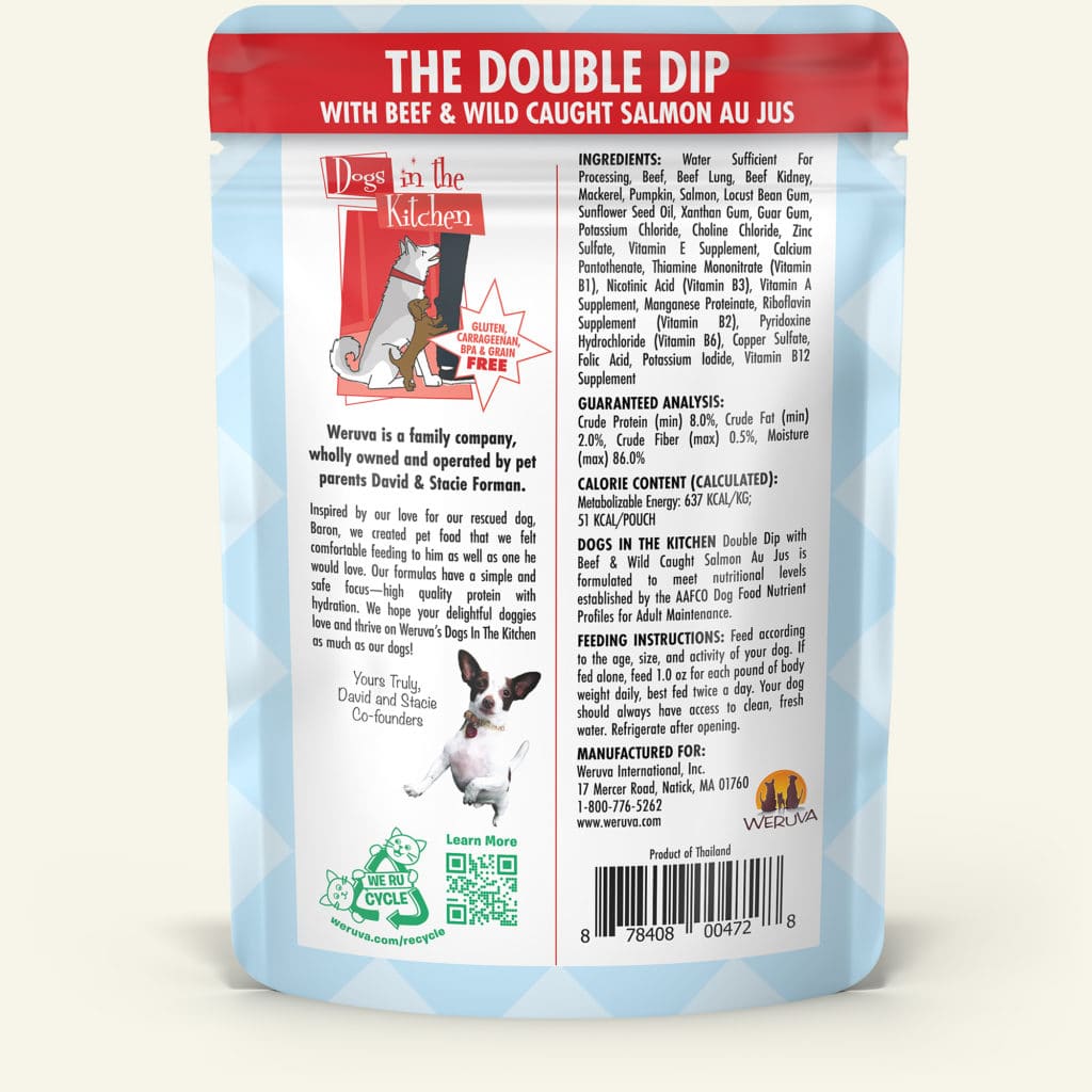 The Double Dip (Beef & Wild-Caught Salmon Au Jus) Dog Food Pouch 2.8 oz - Dogs in the Kitchen