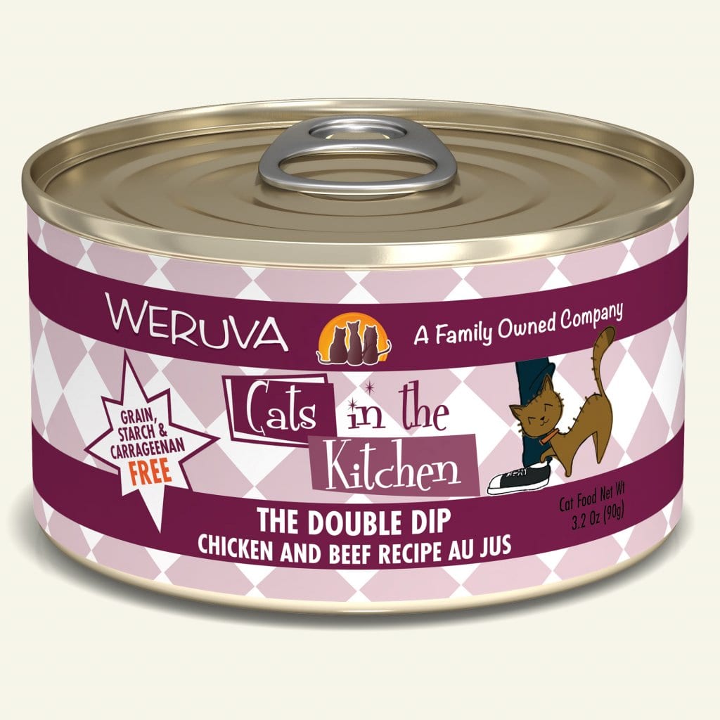 The Double Dip (Chicken and Beef Recipe Au Jus) Canned Cat Food (3.2 oz Can/6 oz Can) - Cats in the Kitchen