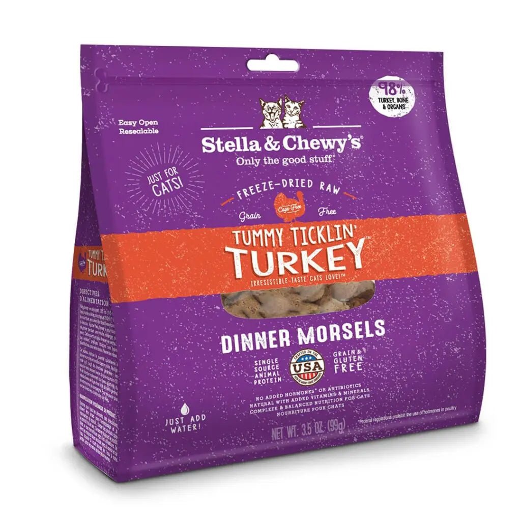 Tummy Ticklin’ Turkey Dinner Morsels - Freeze-Dried Raw Cat Food - Stella & Chewy's