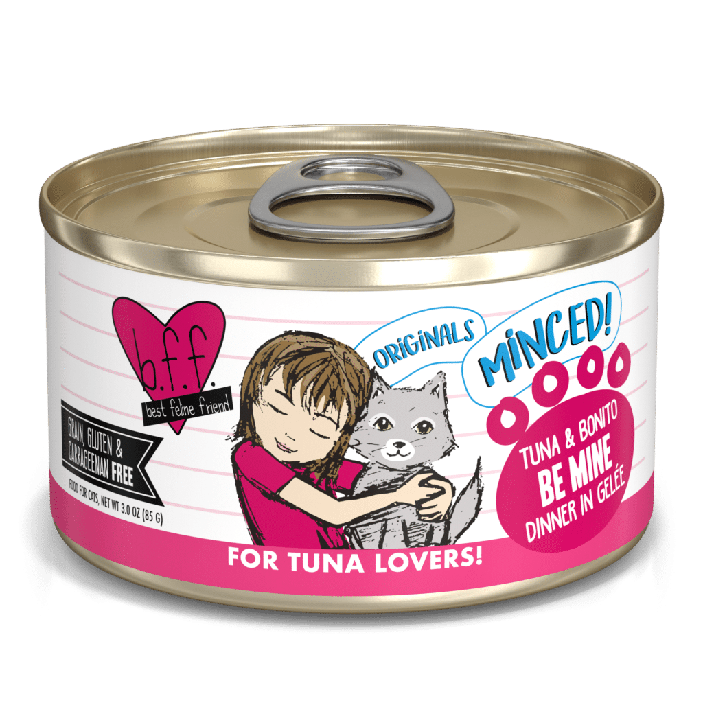 Tuna & Bonito Be Mine (Tuna & Bonito Dinner in Gelée) Canned Cat Food (3.0 oz Can/5.5 oz Can) - B.F.F - PetToba-Best Feline Friend (B.F.F)