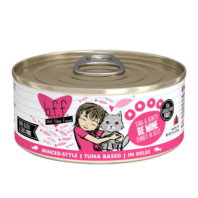 Tuna & Bonito Be Mine (Tuna & Bonito Dinner in Gelée) Canned Cat Food (3.0 oz Can/5.5 oz Can) - B.F.F - PetToba-Best Feline Friend (B.F.F)