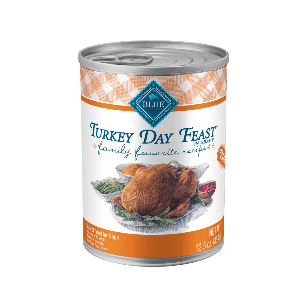 Turkey Day Feast - Family Favorites Recipe 12.5 oz Cans - Wet Dog Food - Blue Buffalo - PetToba-Blue Buffalo