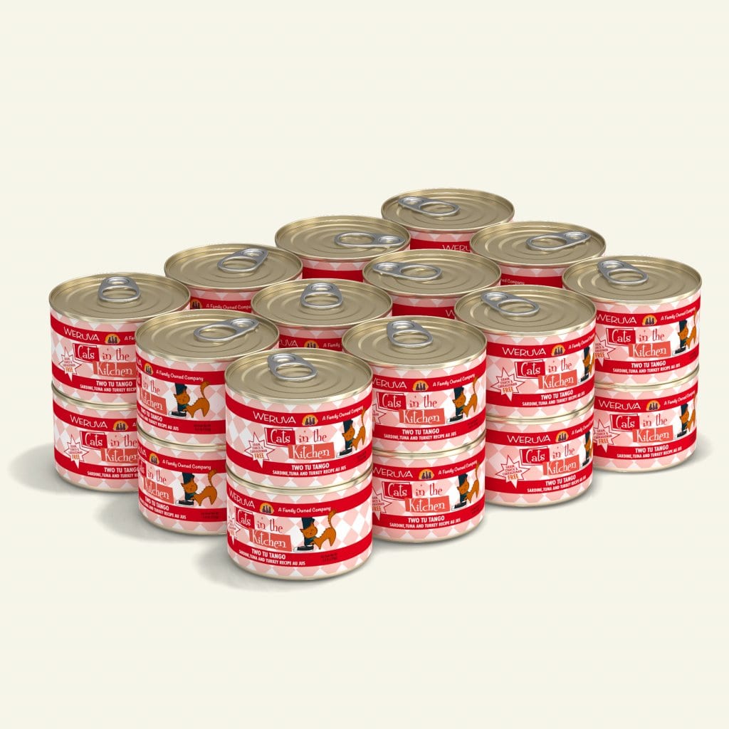 Two Tu Tango (Sardine, Tuna and Turkey Recipe Au Jus) Canned Cat Food (3.2 oz Can/6 oz Can) - Cats in the Kitchen - PetToba-Cats in the Kitchen
