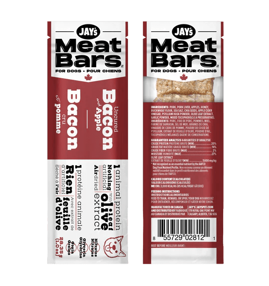 Uncured Bacon and Apple Meat Bar - Dog Treats - Jay's