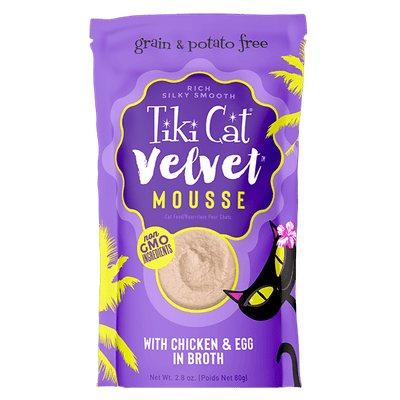 Velvet Mousse GF Chicken/Egg (2.8 oz) Wet Cat food - Tiki Cat - PetToba-Tiki Cat