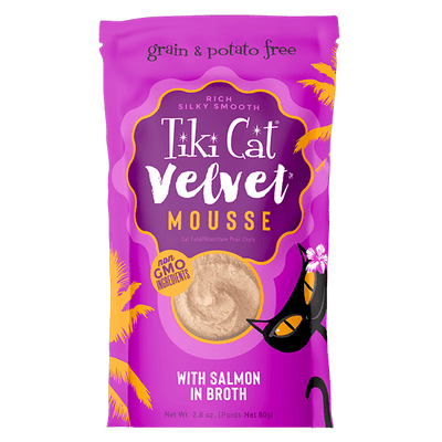 Velvet Mousse GF Wild Salmon (2.8 oz)  Wet Cat  food - Tiki Cat