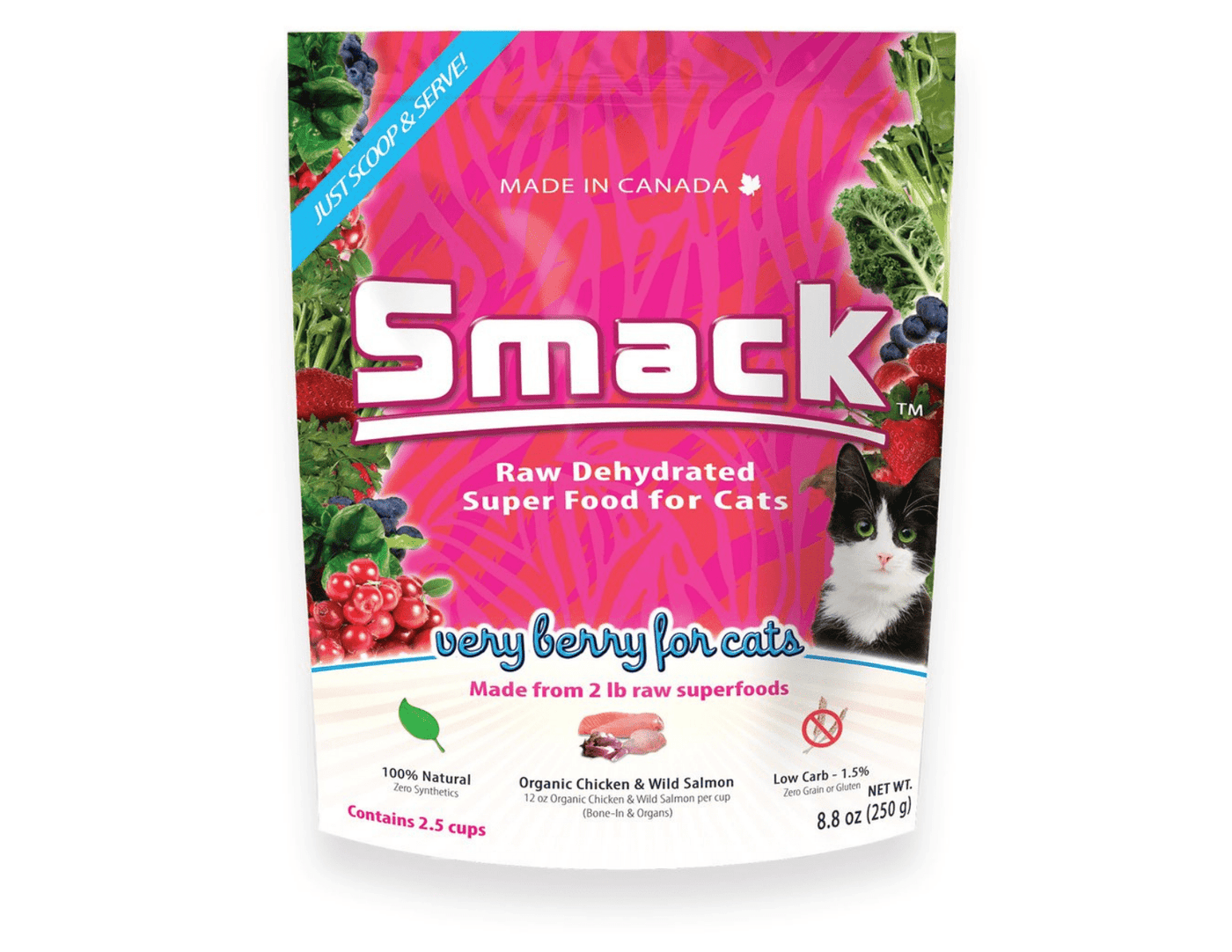 Very Berry for Cats - Dehydrated Raw food (250 g, 1.5 kg) - Smack - PetToba-Smack Pet Food