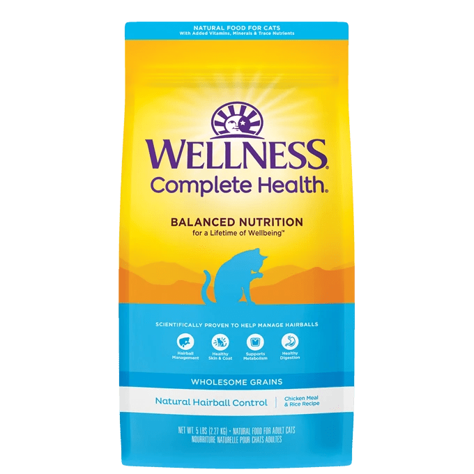 Wellness® Hairball Control with Wholesome Grains Chicken Meal & Rice - Dry Cat Food - Wellness
