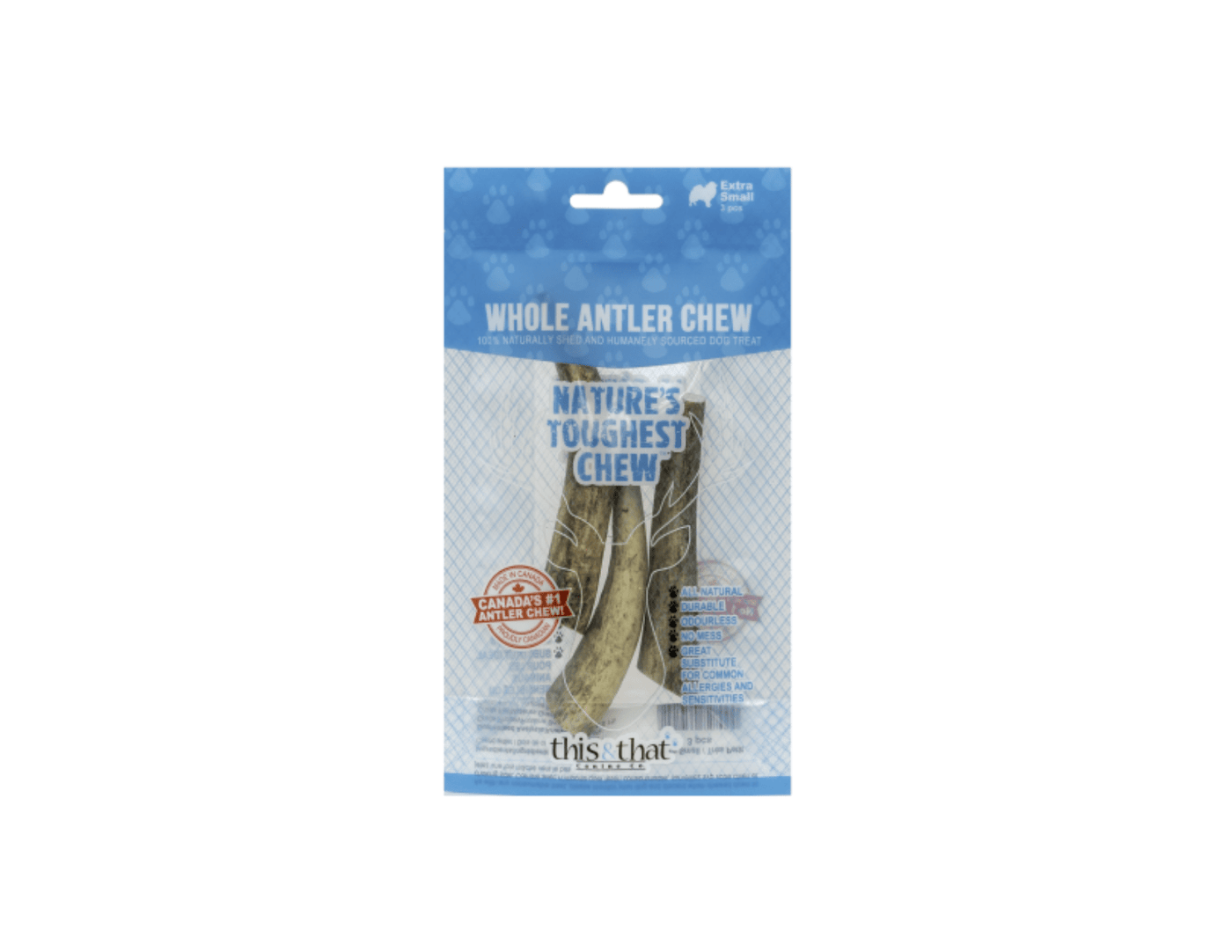 Whole Antler Chew X-Small 3 pk - This & That