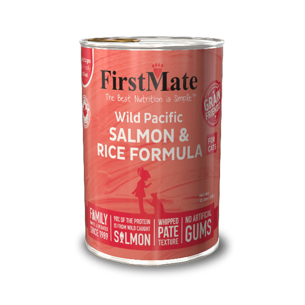 Wild Pacific Salmon & Rice Formula for Cats 12.2oz 12 Cans - Firstmate - Wet Cat Food