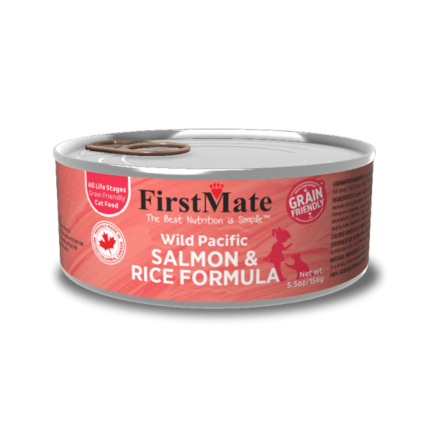 Wild Pacific Salmon & Rice Formula for Cats 5.5oz 24 cans - Firstmate - Wet Cat Food
