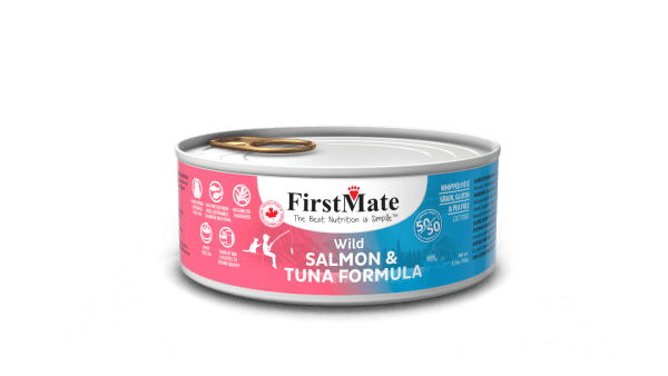 Wild Salmon & Wild Tuna 50/50 Formula for Cats 5.5oz – 24 Cans - Firstmate - Wet Cat Food