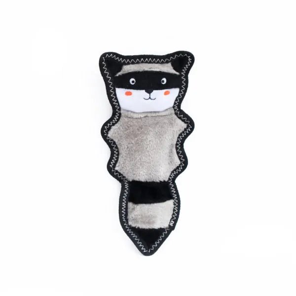 Z-Stitch Skinny Peltz Squeaker  Toy Raccoon - ZippyPaws